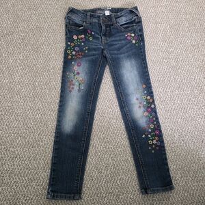 (2/$15) Cat & Jack Super Skinny Embroidered Flowers Jeans